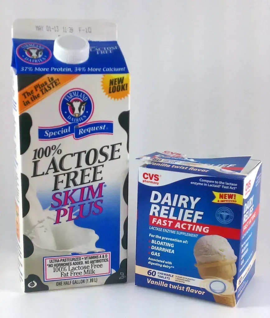 1. Lactose-free milk and other "free from" dairy samples (joelogon, Flickr, CC BY-SA 2.0)
