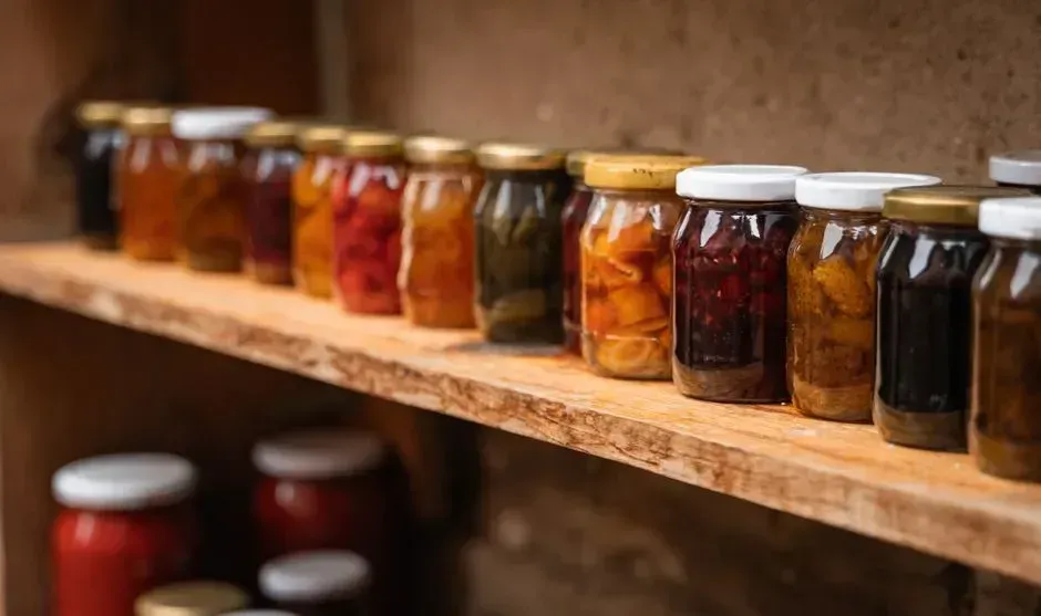 6. Canning and pickling nearly everything from the garden (Image Credits: Pexels)