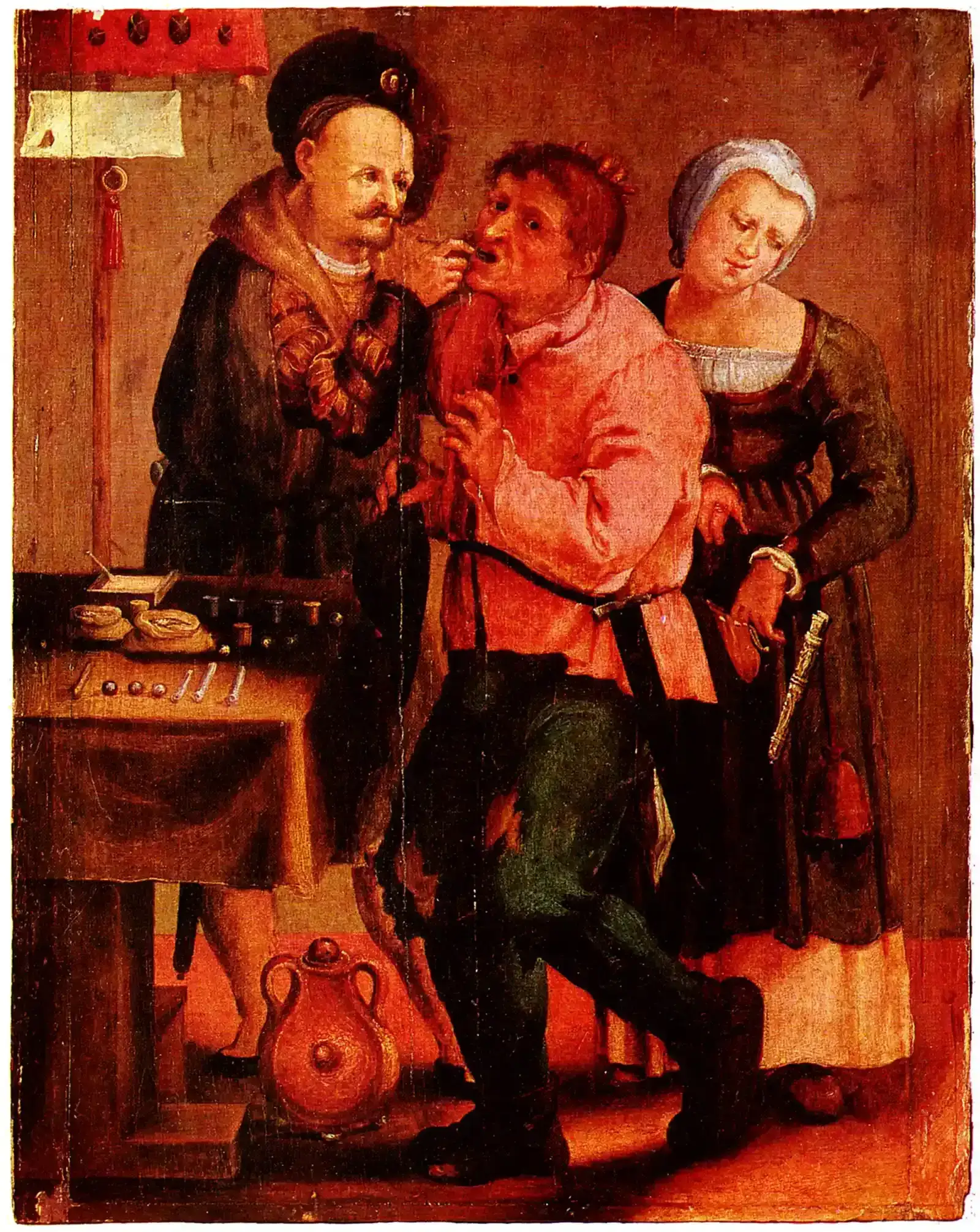 10. Barber Surgeon (Antall, J&oacute;zsef (1981)       Bilder aus der Geschichte der europ&auml;ischen Heilkunde und Pharmazie, Budapest:  Corvina Kiad&oacute;  ISBN:  963 13 1084 1.  p33, Public domain)