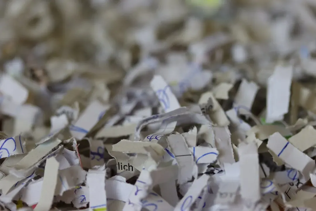 7. Putting Shredded Paper Loose in the Bin (Image Credits: Unsplash)