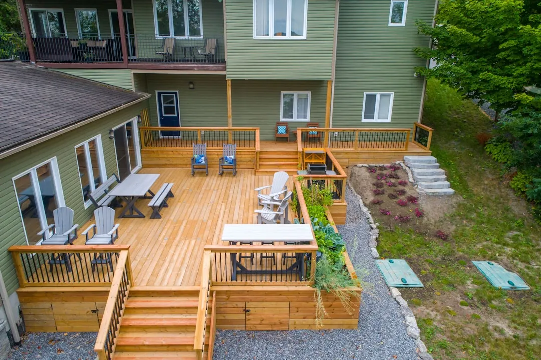 5. Oversized Timber Decking (Image Credits: Unsplash)
