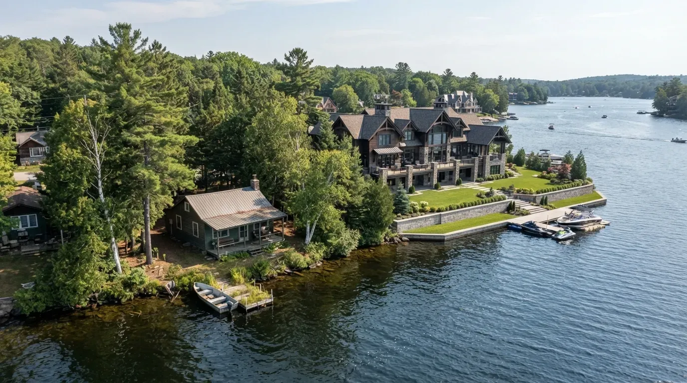 #14 - Mega-Mansions Replaced the "Postage-Stamp" Cabins on the Shoreline (Image Credits: Gemini)