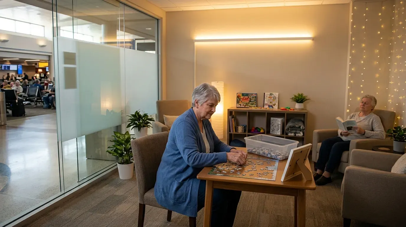 2. A Sensory "Calm Room" Exists for Overwhelmed Travelers (Image Credits: Gemini)