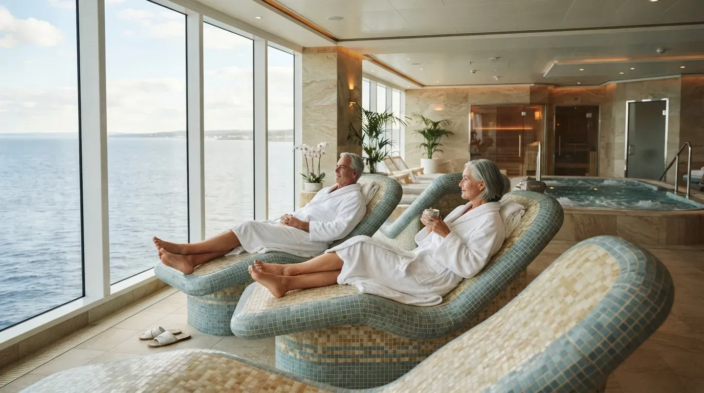 #3 - Unlimited Thermal Suite Access Bundled Into Senior-Friendly Cabin Categories (Image Credits: Gemini)