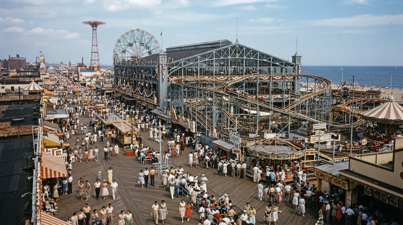 #2 - Entire Mechanical Ride Parks Squeezed Onto the Boardwalk (Image Credits: Gemini)