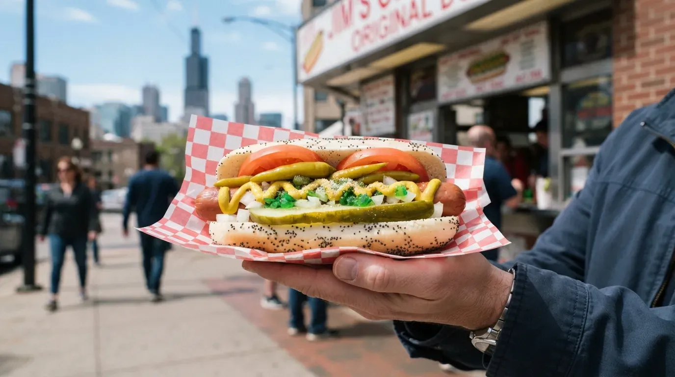 #2 - Chicago-Style Hot Dog: The One Sandwich You Cannot Ask for Ketchup On (Image Credits: Gemini)