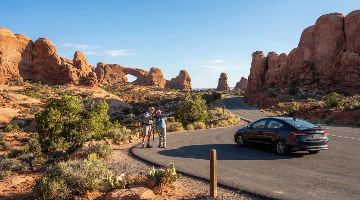 #8 - Arches' Paved Road With Pull-Offs for Every Famous Arch (Image Credits: Gemini)
