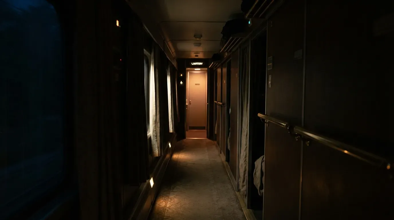 #13 - A Dim Path Left Glowing Toward the Restroom (Image Credits: Gemini)