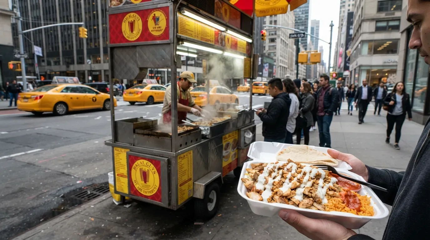 #3 - Halal Cart Chicken and Rice: The Meal That Started With a Hot Dog (Image Credits: Gemini)