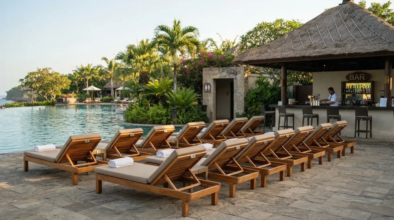 #8 - Loungers Nearest the Restrooms and Pool Bar (Image Credits: Gemini)