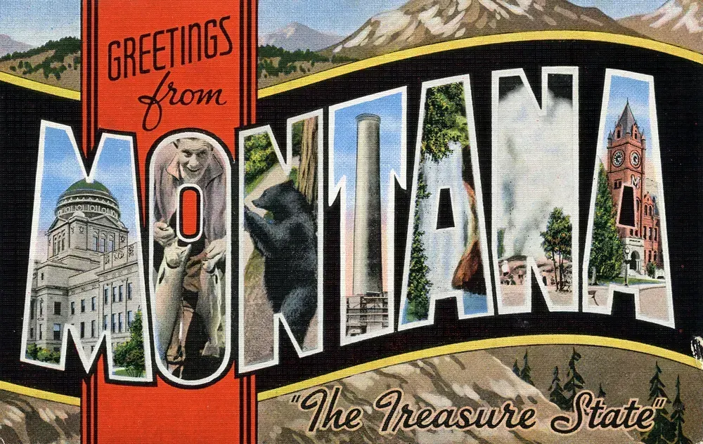 Montana: The Hidden Affordability Crisis (Image Credits: Greetings from Montana, The Treasure State - Large Letter Postcard, CC BY 2.0, https://commons.wikimedia.org/w/index.php?curid=126315341)