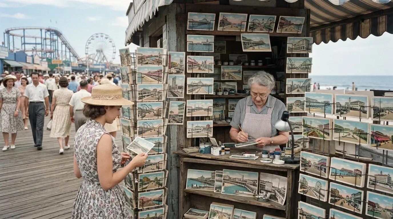 #12 - Postcard Photo Stands With Hand-Tinted Prints (Image Credits: Gemini)