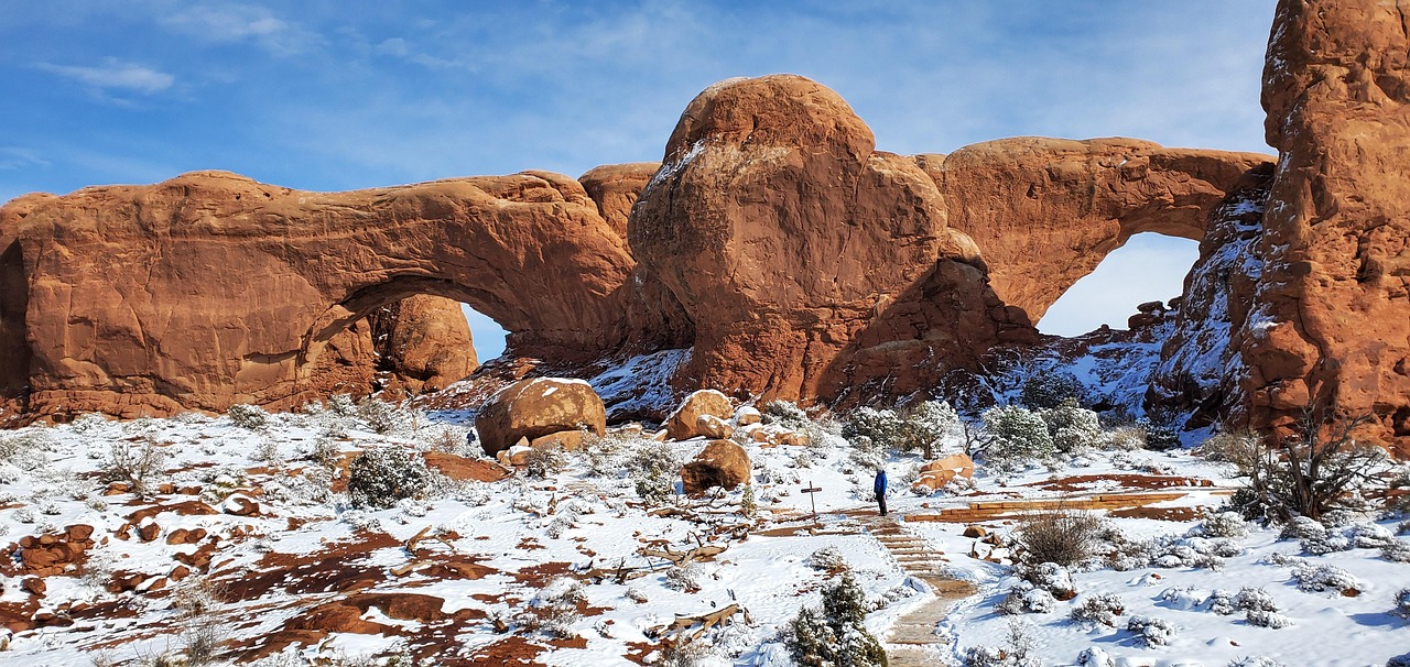 Arches National Park - Red Rocks and White Snow (Image Credits: Pixabay)