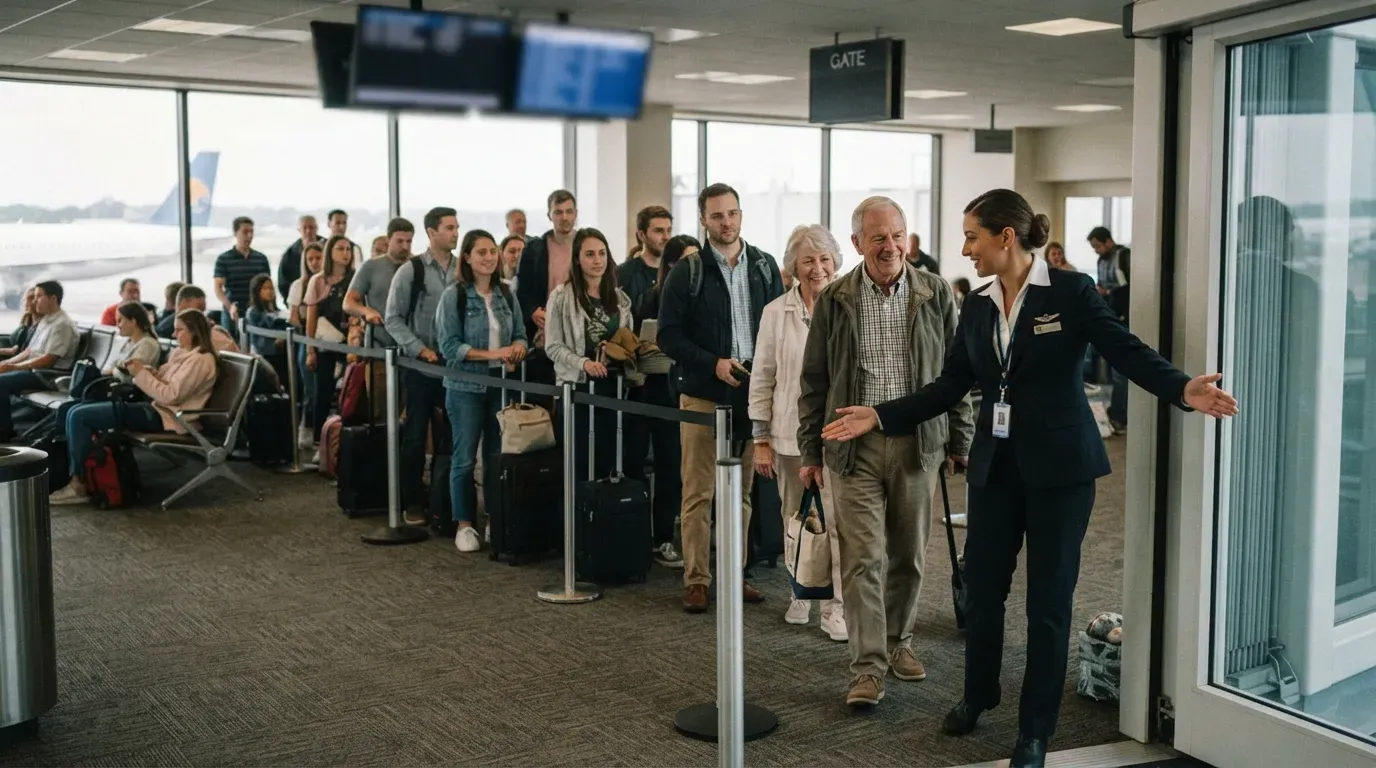 3. Gate agents can move you to the front of the line without a word of explanation (Image Credits: Gemini)