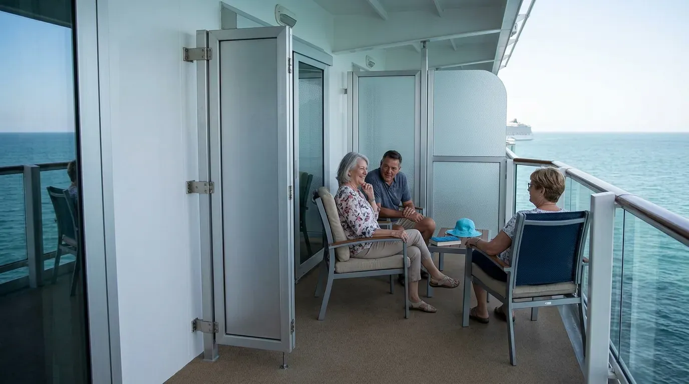 #3 - Balcony Partition Opened to Connect With a Neighboring Cabin (Image Credits: Gemini)