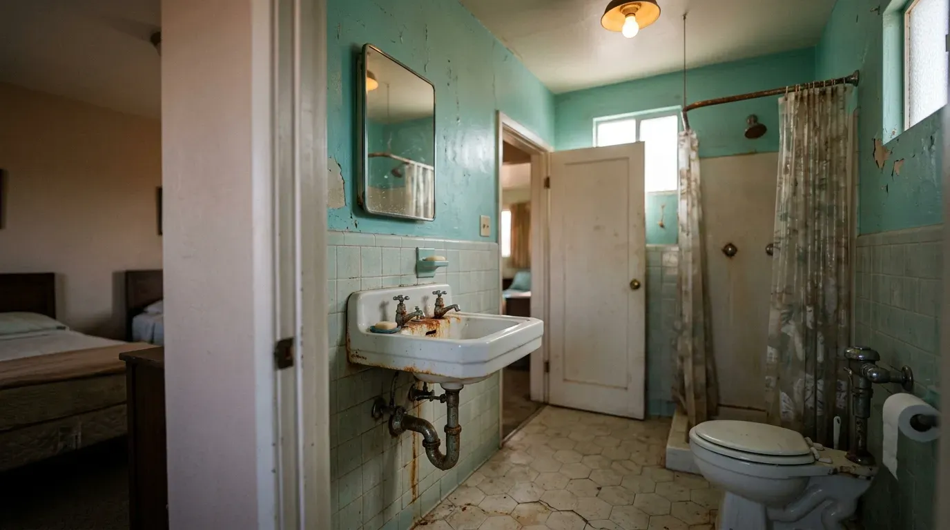 #8 - Shared or Inadequate Bathroom Facilities (Image Credits: AI Generated)