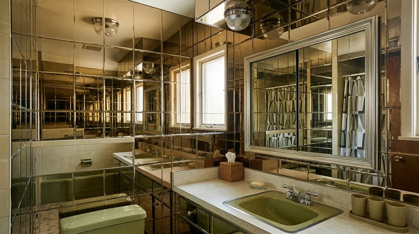 #10 &ndash; Mirrored Walls. Sometimes Mirrored Ceilings. (Image Credits: AI Generated)