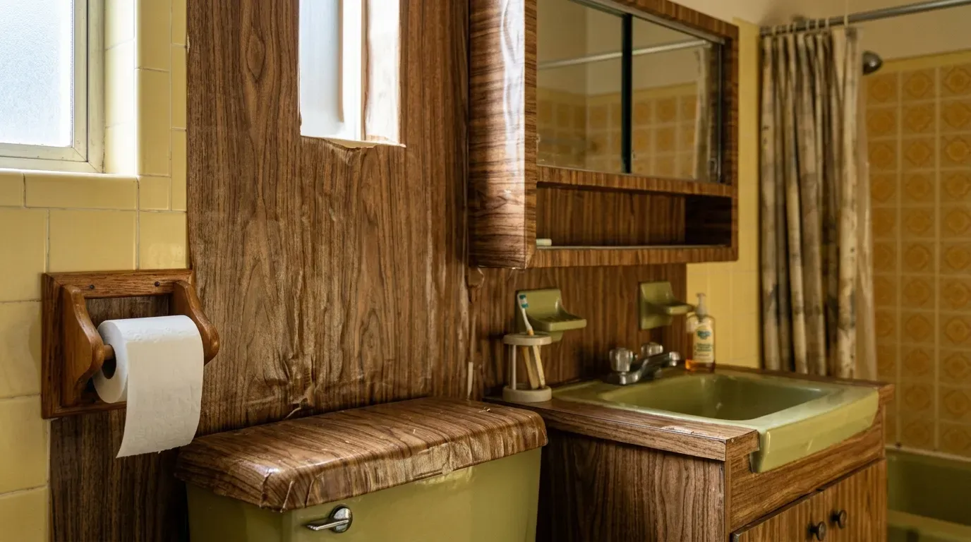 #17 &ndash; Faux Wood Contact Paper on Literally Everything (Image Credits: AI Generated)