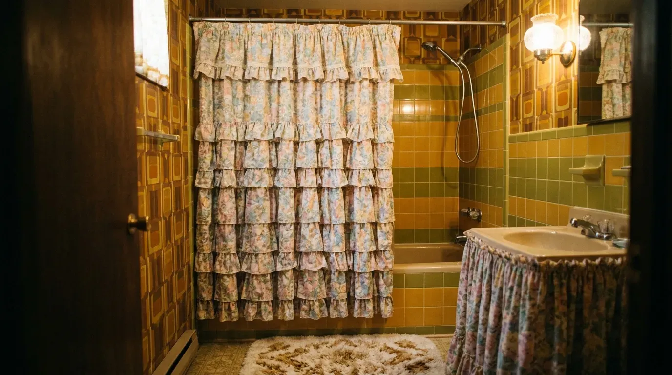 #16 &ndash; The Ruffled Shower Curtain (Image Credits: AI Generated)