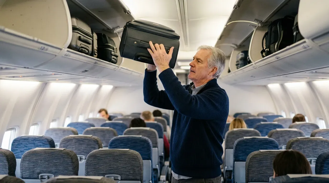 #11 - Never Pack Anything You Can't Lift Into the Overhead Bin Yourself (Image Credits: Gemini)
