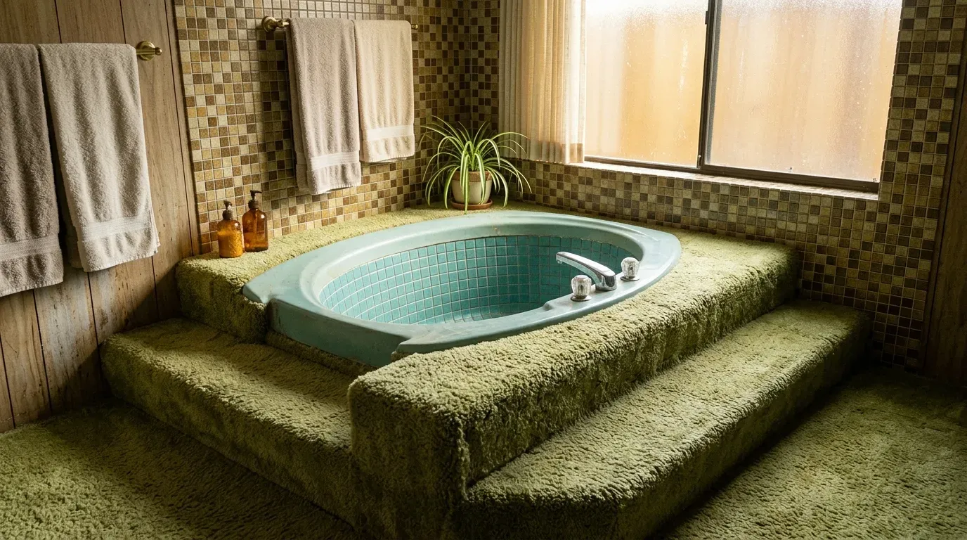 #11 &ndash; The Sunken Tub on a Carpeted Platform (Image Credits: AI Generated)