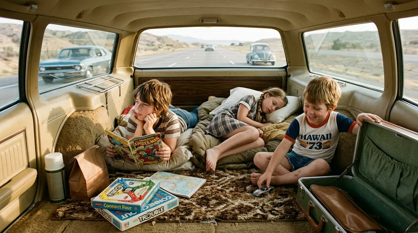 #15 - Riding Unrestrained in the Station Wagon Cargo Area (Image Credits: AI Generated)