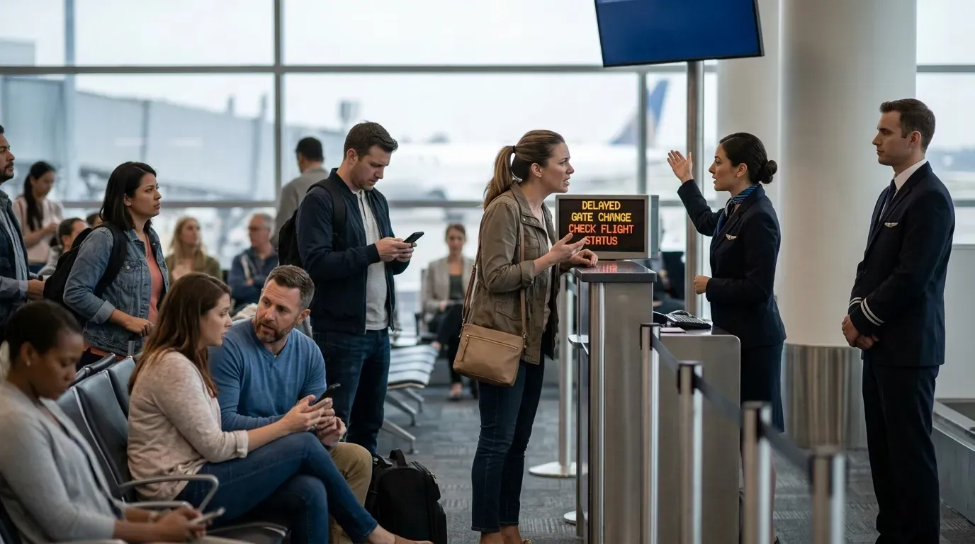 #8 - How You React to a Pre-Departure Delay or Disruption (Image Credits: Gemini)