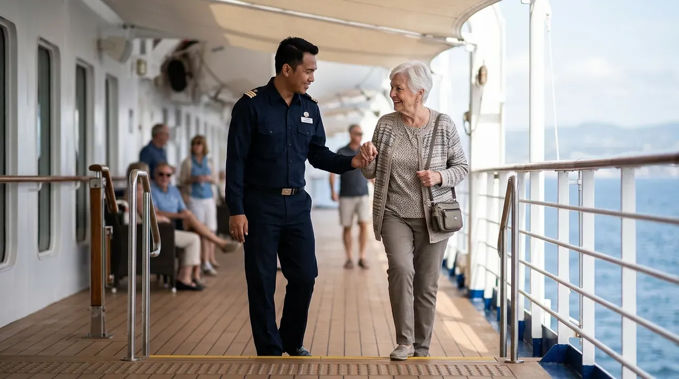#1 - Experienced Crew Members Quietly Watch Out for Solo Seniors - Without Being Asked (Image Credits: Gemini)