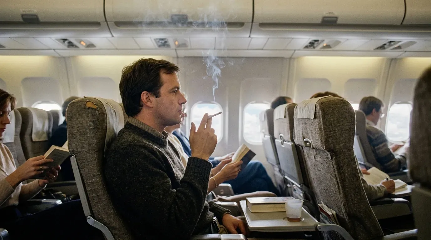 #14 - Passengers Openly Smoked Throughout the Entire Cabin (Image Credits: AI Generated)