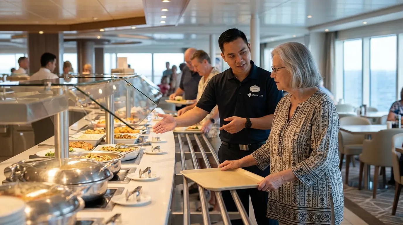 #9 - A Staff Member Walks You Through the Buffet to Find Safe Options (Image Credits: Gemini)