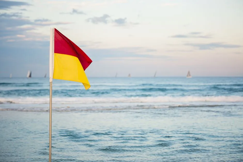 The Red and Yellow Paired Flags: A Lifeguard Zone (Image Credits: Pexels)