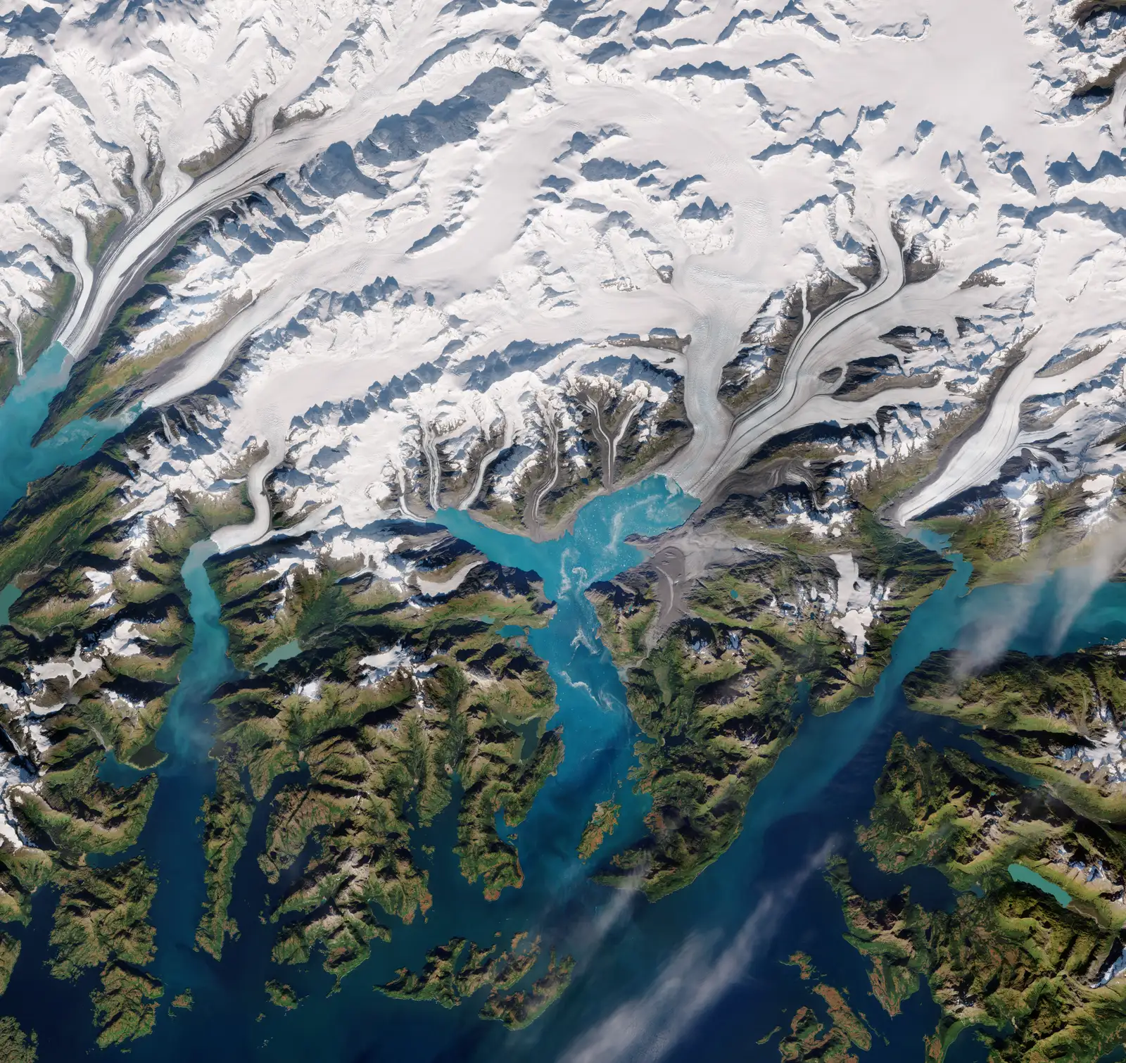 Most of These Lakes Have Never Been Visited (Earth from Space: Columbia Glacier, Alaska, Attribution)