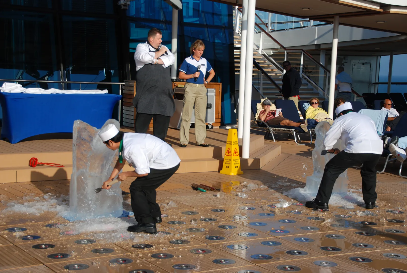 What Happens to the Sculpture After the Show (Ice Carving Contest aboard the Celebrity Equinox, CC BY-SA 2.0)